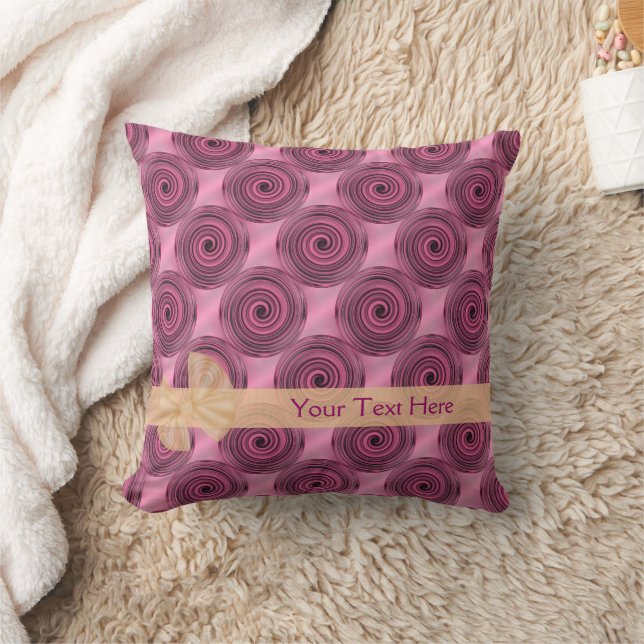 Almofada Círculos Rosa Personalizados (Cobertor)