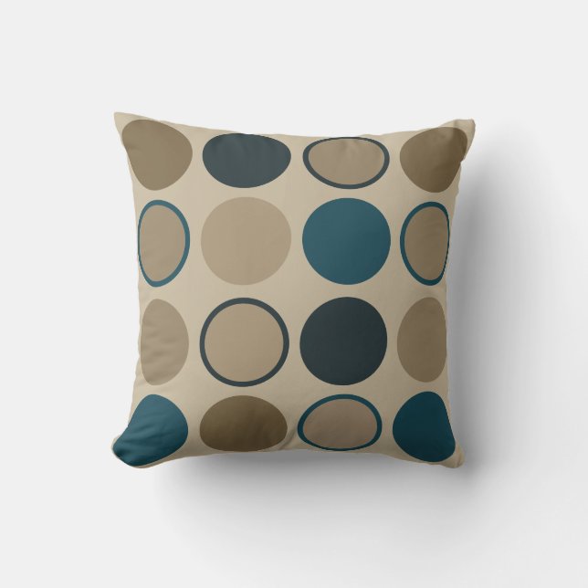 Almofada Círculos Teais e Toucáveis (Frente)