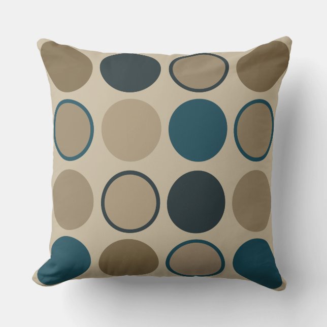 Almofada Círculos Teais e Toucáveis (Frente)