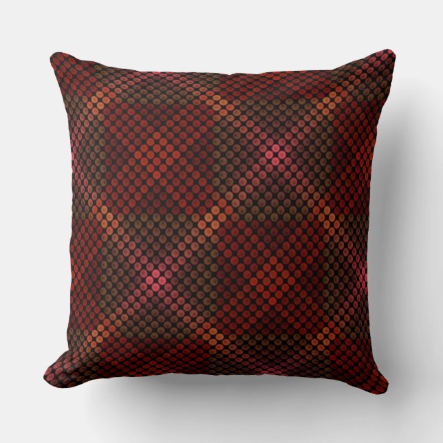 Almofada Círculos vermelhos manchados, formando faixas alin (Frente)