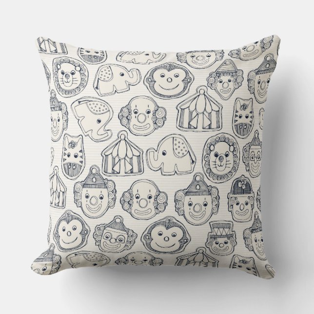 Almofada circus cookies indigo ivory (Frente)