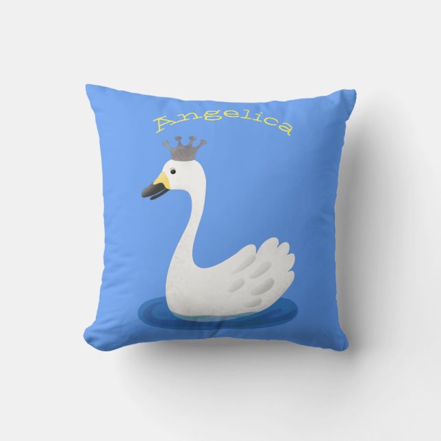 Almofada Cisne branco bonito com desenho animado (Frente)