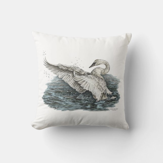 Almofada Cisne branco na água (Frente)