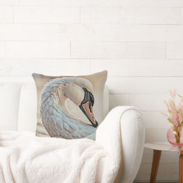 Almofada *~* Cisne Branco SC1 Penas Detalhadas