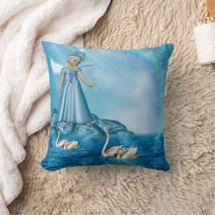 Almofada Cisnes Brancas E Anjo
