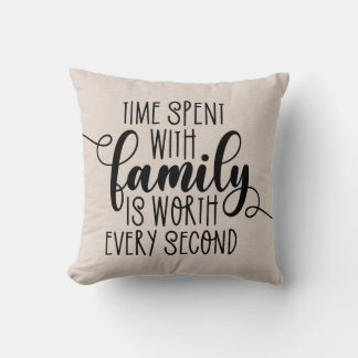 Almofada Citação da família das roupas Modern Faux