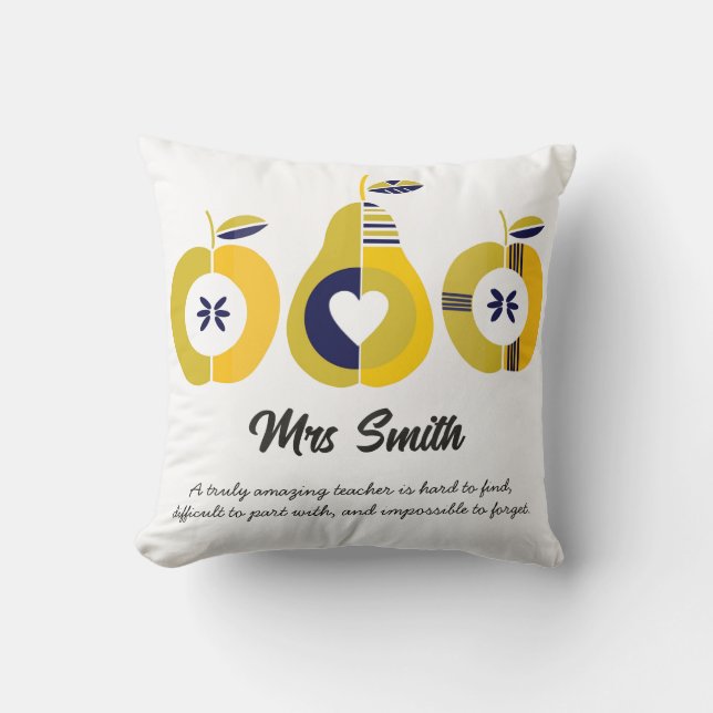 Almofada Citação da maçã do professor (Frente)