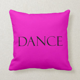 Almofada Citação de dança de cor rosa-quente