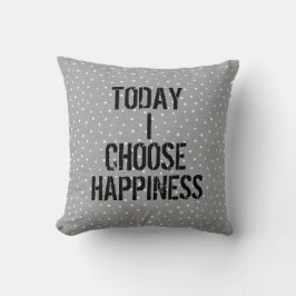 Almofada Citação de felicidade nas Bolinhas