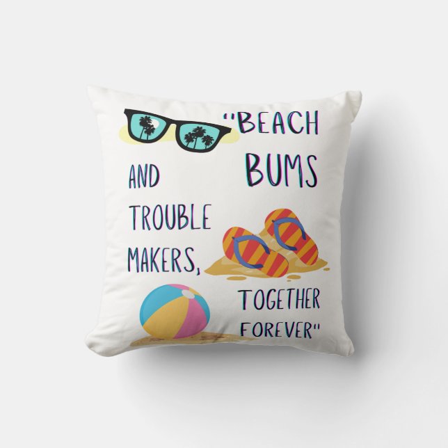 Almofada citação do dia de praia (Frente)