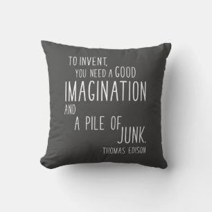 Almofada Citação do Inventor da Imaginação Inspiracional En