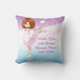 Almofada Citação do Sonho de Meninas Ballerina Inspiraciona