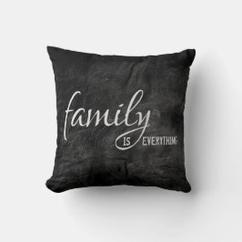 Almofada Citação Familiar Sobre O Couro Negro