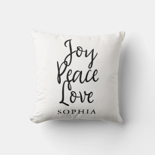 Almofada Citação Inspiradora Alegria Paz Amor