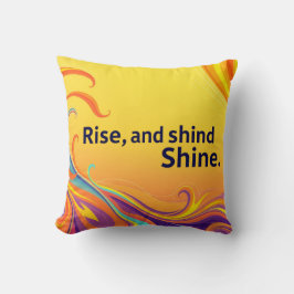 Almofada Citação Personalizada de Acordar e Brilhar