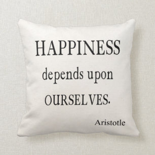 Almofada Citações inspiradas da felicidade de Aristotle d