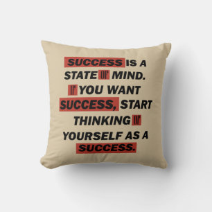 Almofada citações motivacionais para o sucesso