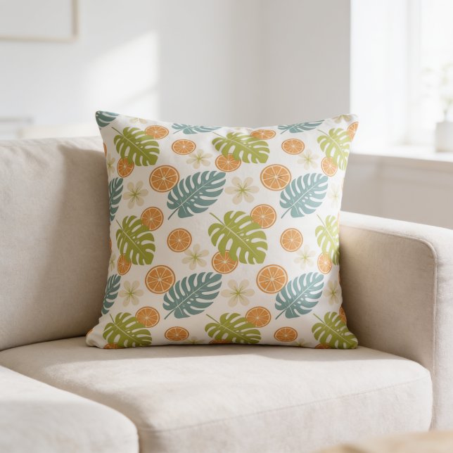 Almofada Citrus Tropical (Citrus Tropical Throw Pillow)
