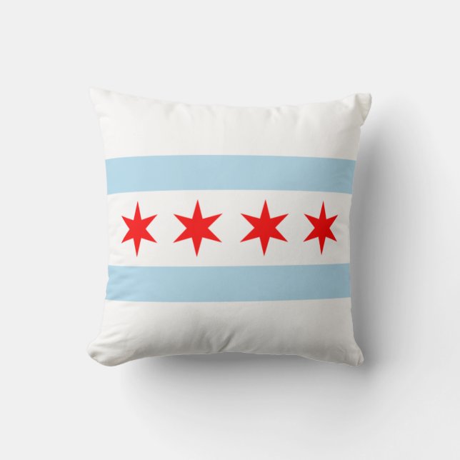 Almofada City Flag de Chicago (Illinois) (Frente)