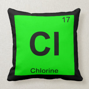 Almofada Cl - Símbolo de Mesa periódica de química cloro