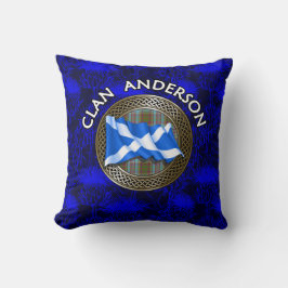 Almofada Clan Anderson Tartan Knot & Flag