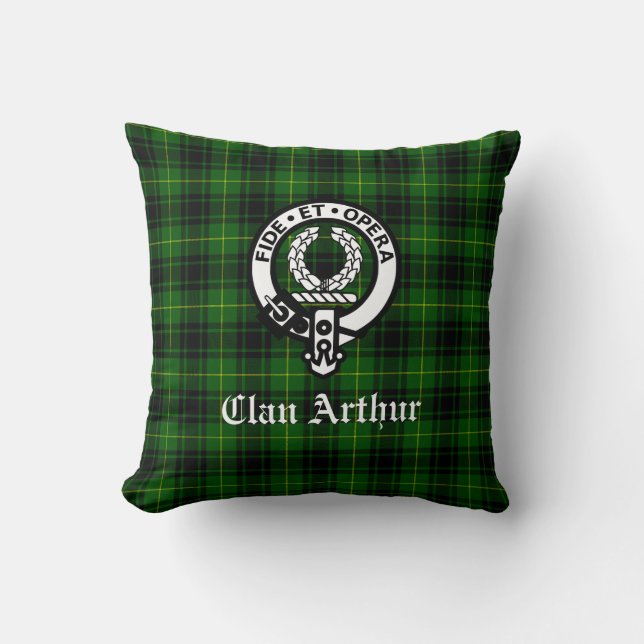 Almofada Clan Arthur / MacArthur Crest & Tartan (Frente)