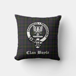 Almofada Clan Boyle Crest Crachá & Tartan