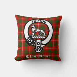 Almofada Clan Bruce Crest Crachá e Tartan