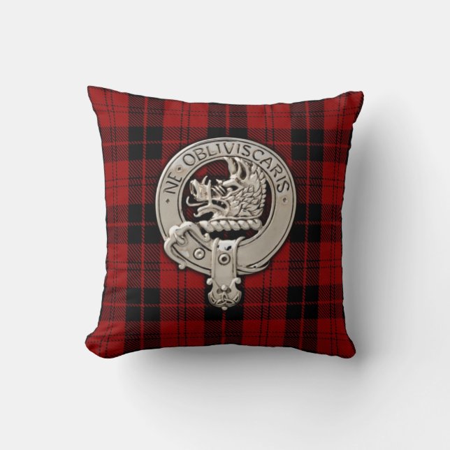 Almofada Clan Campbell Crest & Armaddie Tartan (Frente)