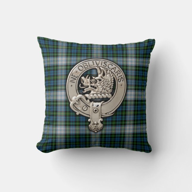 Almofada Clan Campbell Crest & Dress Tartan (Frente)