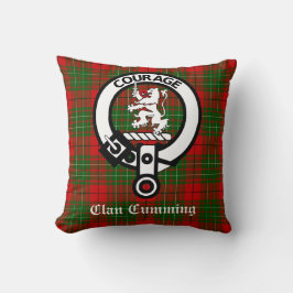 Almofada Clan Cumming Crest Crachá e Tartan