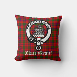 Almofada Clan Grant Crest Crachá e Tartan