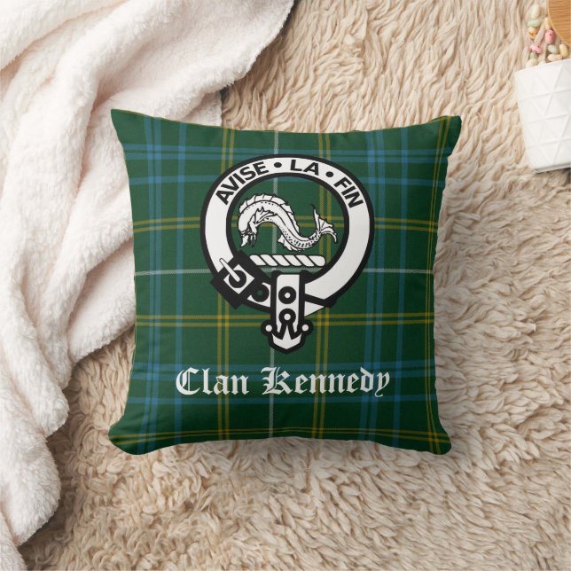 Almofada Clan Kennedy Crest Crachá & Tartan (Cobertor)