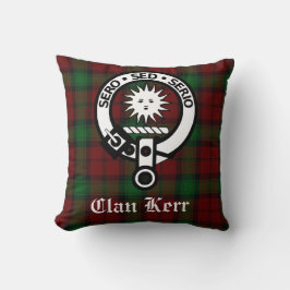 Almofada Clan Kerr Tartan e Crachá Crest