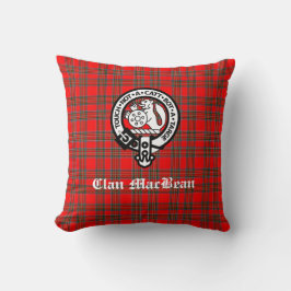 Almofada Clan MacBean Crest Crachá e Tartan