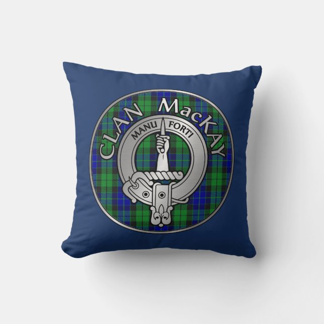 Almofada Clan MacKay Crest & Tartan (Frente)