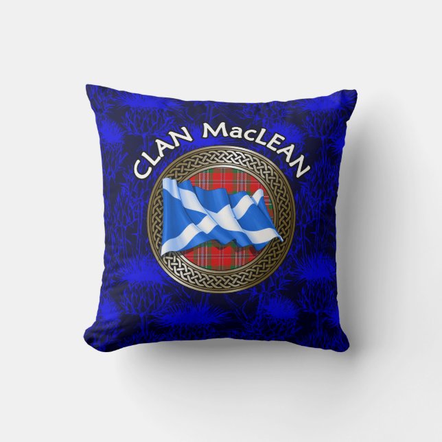 Almofada Clan MacLean Tartan Knot & Flag (Frente)