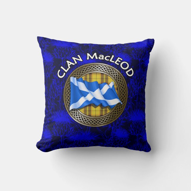 Almofada Clan MacLeod Tartan Knot & Flag (Frente)
