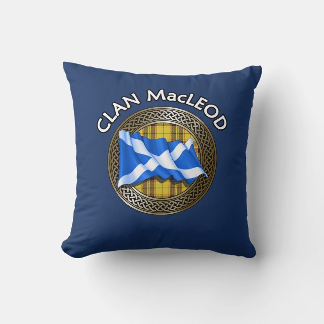 Almofada Clan MacLeod Tartan Knot & Flag (Frente)