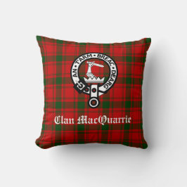 Almofada Clan MacQuarrie Tartan e Crest