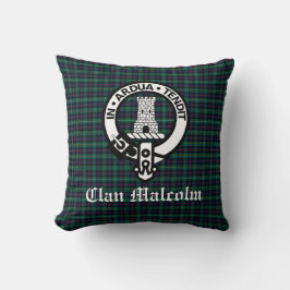 Almofada Clan Malcolm Crest Crachá e Tartan