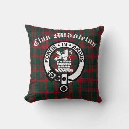 Almofada Clan Middleton Crest Crachá e Tartan