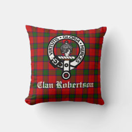 Almofada Clan Robertson Crest Crachá e Tartan