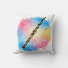 Almofada Clarinet Harmony: Aquarelas Coloridas.