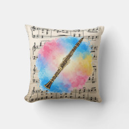 Almofada Clarinet Harmony: Aquarelas Coloridas. Empurrar Pí