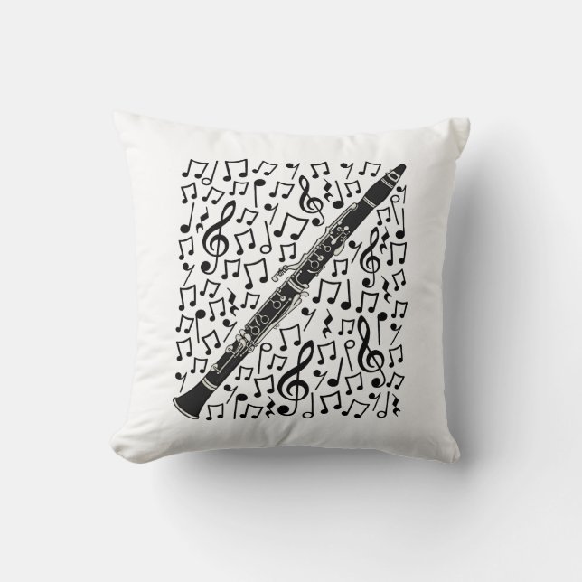 Almofada Clarinet Musical Notes Woodwind Music Professor (Frente)