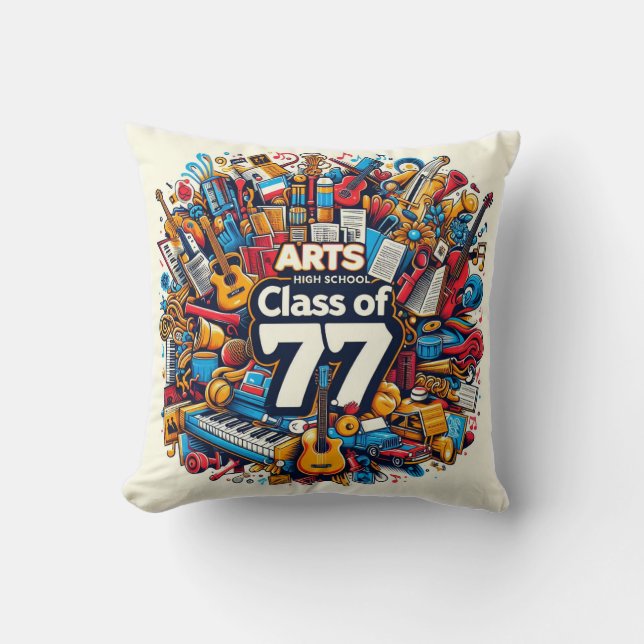 Almofada Classe de segundo grau de Artes de 77 (Frente)