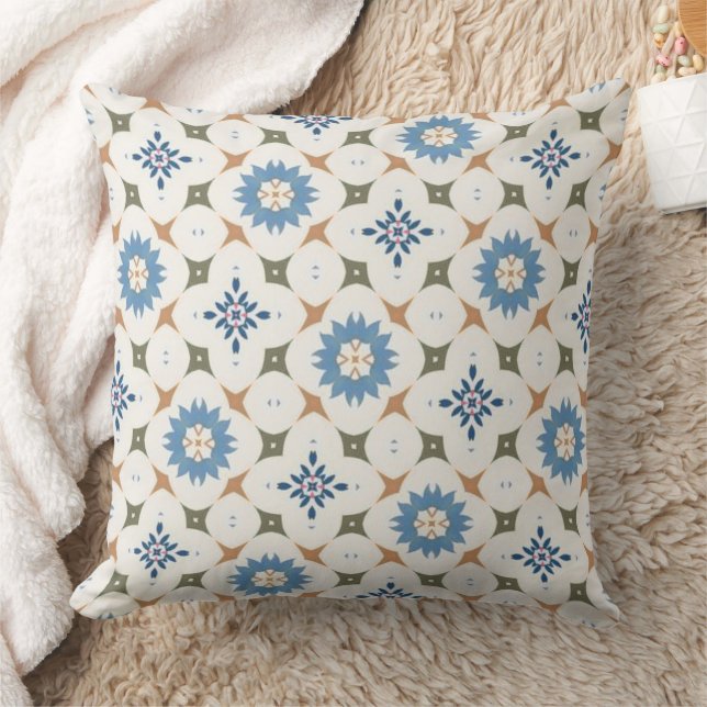 Almofada Classic Blue Floral Mosaic (Cobertor)