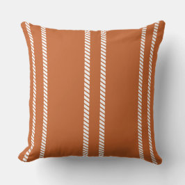 Almofada Classic Burnt Orange with Stripes Throw Pillow