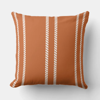 Almofada Classic Burnt Orange with Stripes Throw Pillow